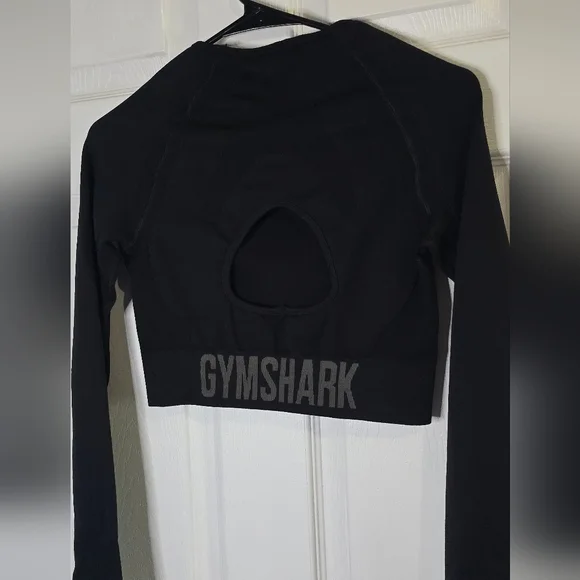 Gymshark Black Flex Long Sleeve Crop Top - Picture 6 of 6